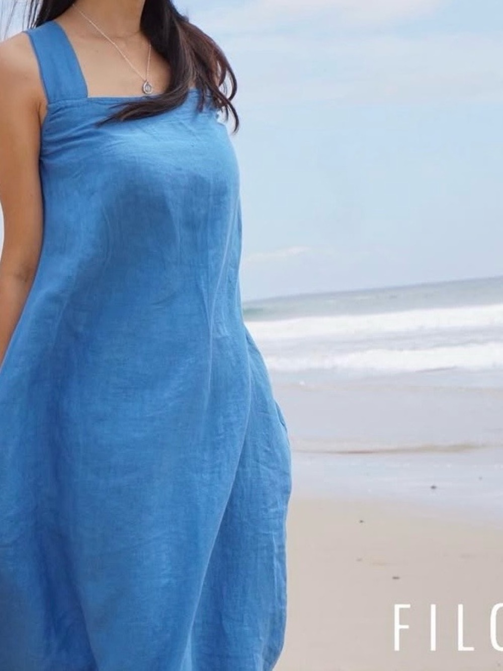 Women’s Charcoal Gray Linen Maxi Dress - size Large - Picture 7 of 9